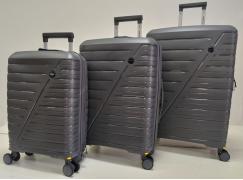 Набор из 3-х чемоданов , полипропилен,  MIRONPAN 11181 Серый