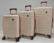 Набор из 3-х чемоданов , полипропилен,  MIRONPAN 11181 Молочный