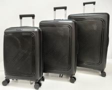 Набор из 3-х чемоданов с расширением 11182 Черный