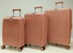 Набор из 3-х чемоданов с расширением 11182 Пудра