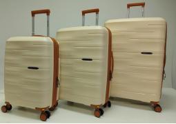 Набор из 3-х чемоданов , полипропилен,  MIRONPAN 11183 Молочный