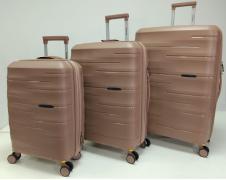 Набор из 3-х чемоданов , полипропилен,  MIRONPAN 11183 Бежевый