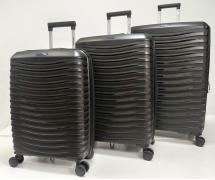 Набор из 3-х чемоданов с расширением  11184 Черный