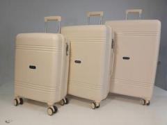  Набор из 3 чемоданов с расширением, 11193 Молочный