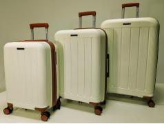 Набор из 3-х чемоданов с расширение 11197-2 Молочный