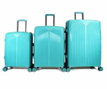Набор из 3-х чемоданов с расширением  11272 Бирюзовый