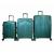  Набор из 3 чемоданов с расширением 11272 Темно-зеленый