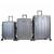Набор из 3-х чемоданов с расширением 11273  Серый