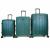 Набор из 3-х чемоданов с расширением 11273  Темно-зеленый