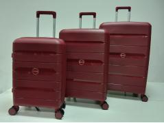 Набор из 3-х чемоданов с расширением 23102 Бордовый