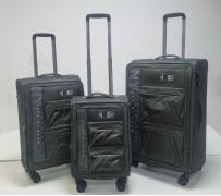 Чемодан ,комплект из 3-х , текстиль, 50124-2 Темно-серый