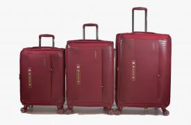 Чемодан, комплект из 3-х ,текстиль 50157 Бордовый