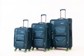 Чемодан ,комплект из 3-х , текстиль, 50159-3 Бирюзовый