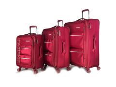 Чемодан ,комплект из 3-х , текстиль,   50159-3 Бордовый