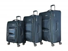Чемодан ,комплект из 3-х , текстиль,  50159-3 Темно-синий