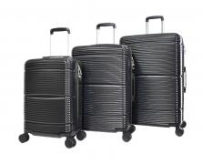  Набор из 3 чемоданов, композит, 77065 Черный