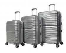  Набор из 3 чемоданов, композит, 77065 Серебро